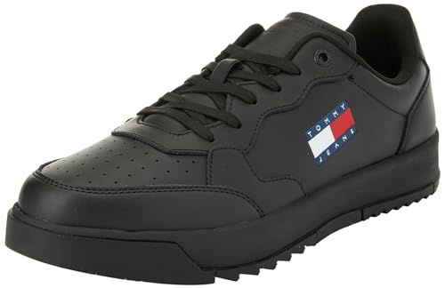 Tommy Jeans Herren Cupsole Sneaker Retro Schuhe, Schwarz (Black), 45 EU von Tommy Jeans