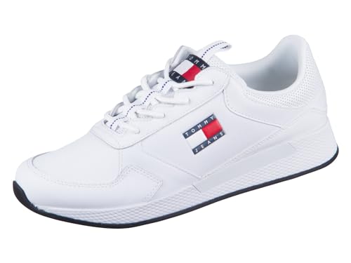 Tommy Jeans Herren Runner Sneaker Schuhe, Weiß (White), 42 von Tommy Jeans