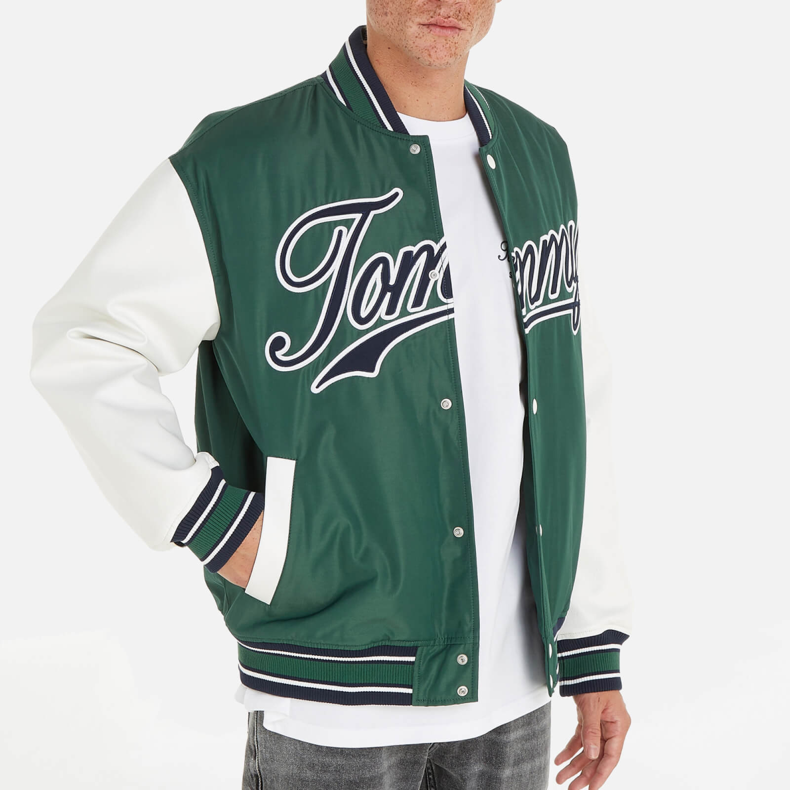 Tommy Jeans Satin Letterman Jacket - XL von Tommy Jeans