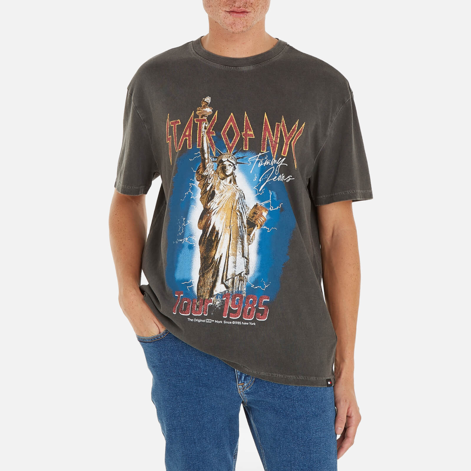 Tommy Jeans State Of NYC Graphic Cotton T-Shirt - L von Tommy Jeans