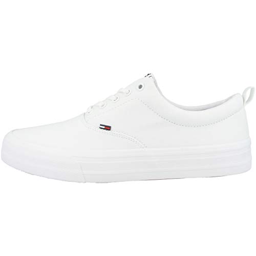 Tommy Hilfiger Herren Sneakers Classic Sneaker, Weiß (White), 45 von Tommy Hilfiger