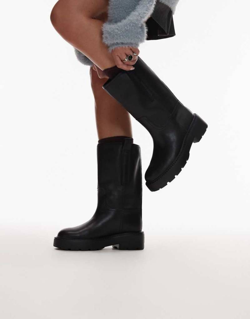 Tommy Jeans - Mittelhohe Stiefel in Schwarz mit dicker Sohle Tommy Jeans - Mittelhohe Stiefel in Schwarz mit dicker Sohle von Tommy Jeans