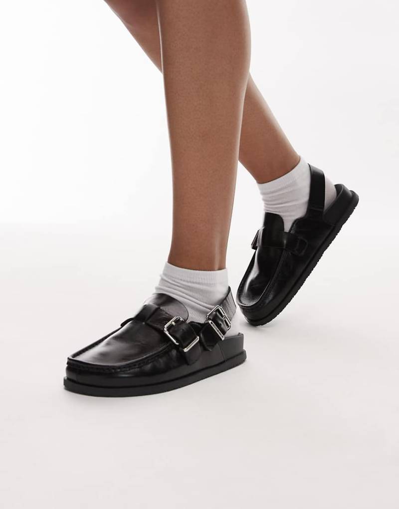 Tommy Jeans - Mules aus glänzendem Leder in Schwarz von Tommy Jeans