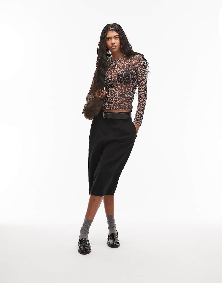 Tommy Jeans - Oberteil aus Mesh mit Leopardenmuster-Rosa von Tommy Jeans