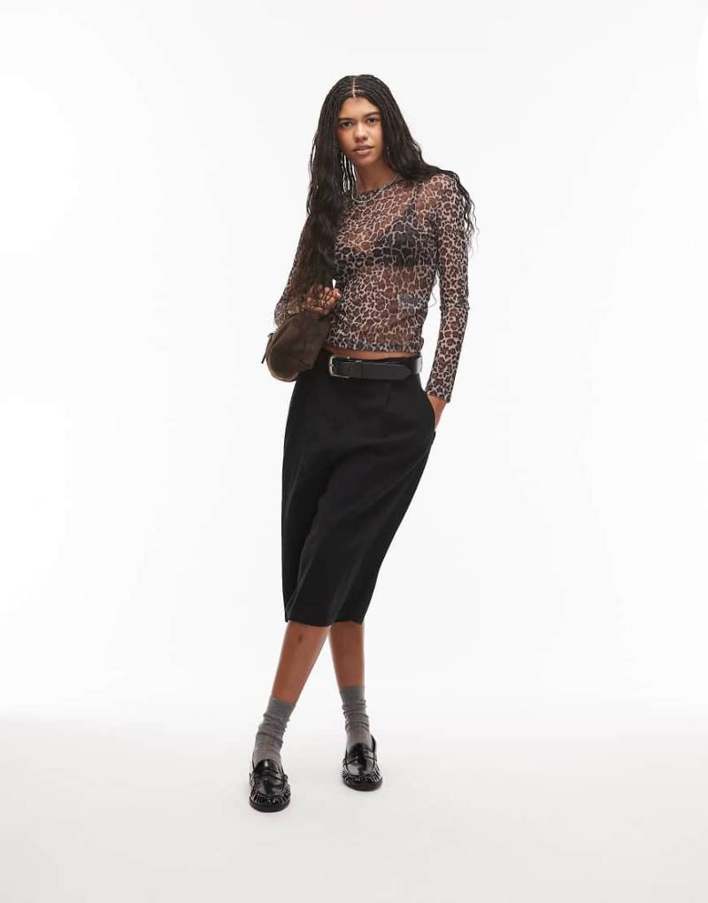 Tommy Jeans - Oberteil aus Mesh mit Leopardenmuster-Rosa von Tommy Jeans