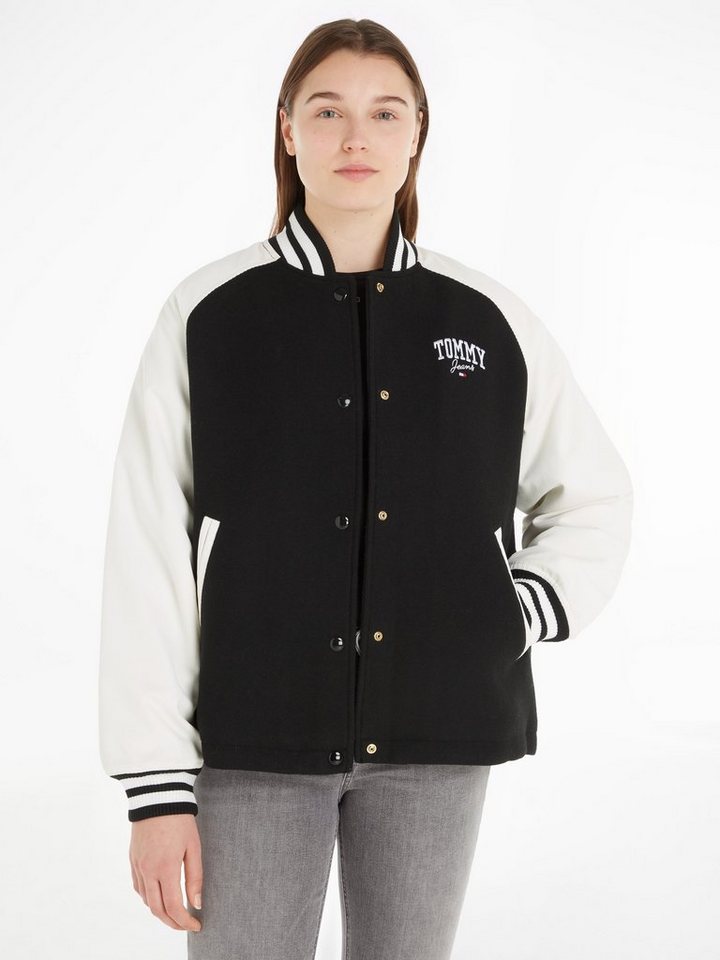 Tommy Jeans Outdoorjacke TJW CORD WOOL MIX LETTERMAN mit Logostickerei von Tommy Jeans