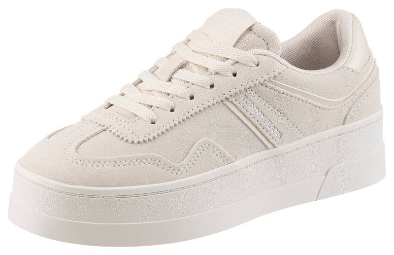 Tommy Jeans Plateausneaker "THE GREENWICH FLATFORM ELEVATED", Schnürschuh, Freitzeitschuh, Halbschuh mit Logo-Aufnäher von Tommy Jeans