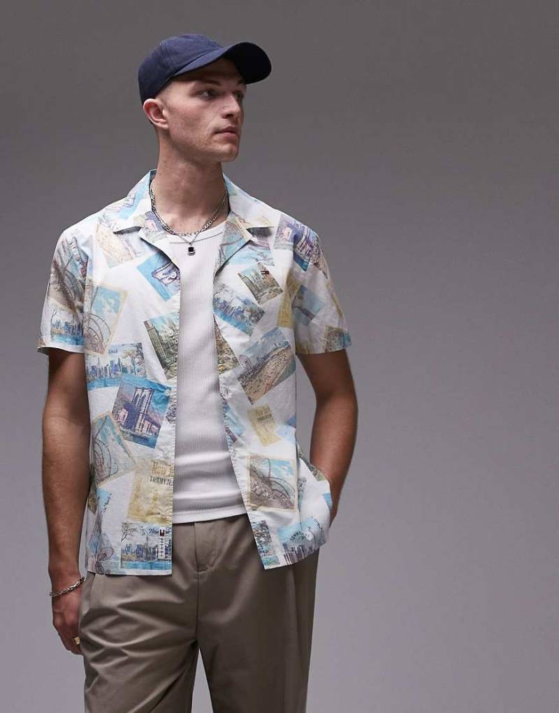 Tommy Jeans - Popeline-Freizeithemd mit bunten Postkarten-Prints von Tommy Jeans