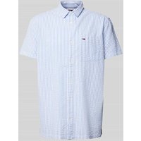 Tommy Jeans Regular Fit Freizeithemd mit Label-Stitching in Hellblau, Größe S Tommy Jeans Regular Fit Freizeithemd mit Label-Stitching in Hellblau, Größe S von Tommy Jeans