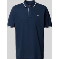 Tommy Jeans Regular Fit Poloshirt mit Logo-Stitching in Marine, Größe S von Tommy Jeans