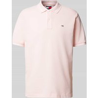Tommy Jeans Regular Fit Poloshirt mit Logo-Stitching in Pink, Größe XXL von Tommy Jeans
