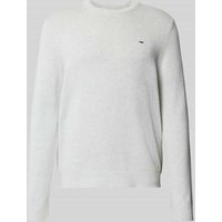 Tommy Jeans Regular Fit Strickpullover aus reiner Baumwolle in Hellgrau Melange, Größe XXL von Tommy Jeans