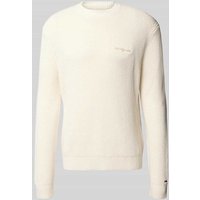 Tommy Jeans Regular Fit Strickpullover aus reiner Baumwolle in Offwhite, Größe XL von Tommy Jeans