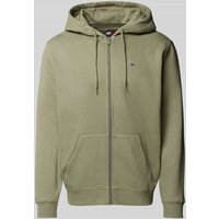Tommy Jeans Regular Fit Sweatjacke aus Baumwoll-Mix in Oliv, Größe M von Tommy Jeans