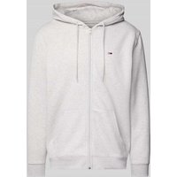 Tommy Jeans Regular Fit Sweatjacke mit Kapuze in Hellgrau Melange, Größe XXL von Tommy Jeans