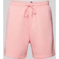 Tommy Jeans Regular Fit Sweatshorts mit Logo-Patch Modell 'BEACH' in Rose, Größe XXL von Tommy Jeans
