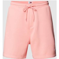 Tommy Jeans Regular Fit Sweatshorts mit Logo-Stitching Modell 'BEACH' in Rose, Größe XXL von Tommy Jeans