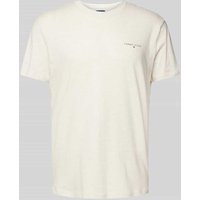 Tommy Jeans Regular Fit T-Shirt aus reiner Baumwolle mit Label Print in Offwhite Melange, Größe XXL von Tommy Jeans