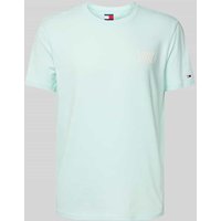Tommy Jeans Regular Fit T-Shirt aus reiner Baumwolle mit Label-Schriftzug in Tuerkis, Größe XXL von Tommy Jeans