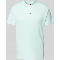 Tommy Jeans Regular Fit T-Shirt aus reiner Baumwolle mit Label Stitching in Tuerkis, Größe XL von Tommy Jeans