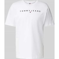 Tommy Jeans Regular Fit T-Shirt mit Label-Stitching in Weiss, Größe XS von Tommy Jeans