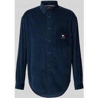 Tommy Jeans Relaxed Fit Freizeithemd mit Kentkragen und Brusttasche in Marine, Größe S von Tommy Jeans
