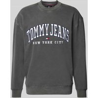 Tommy Jeans Relaxed Fit Sweatshirt mit Label-Stitching in Black, Größe S von Tommy Jeans