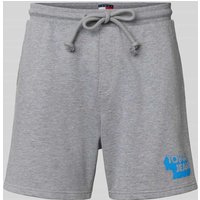 Tommy Jeans Relaxed Fit Sweatshorts aus reiner Baumwolle in Hellgrau Melange, Größe XXL von Tommy Jeans