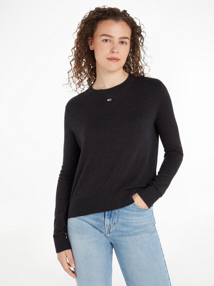 Tommy Jeans Strickpullover TJW ESSENTIAL CREW NECK SWEATER mit Logostickerei von Tommy Jeans