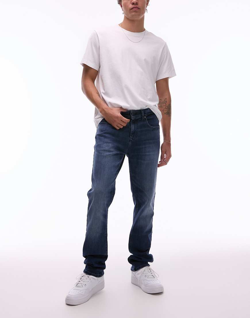 Tommy Jeans - Scanton - Schmal geschnittene Jeans in dunkler Waschung-Blau von Tommy Jeans