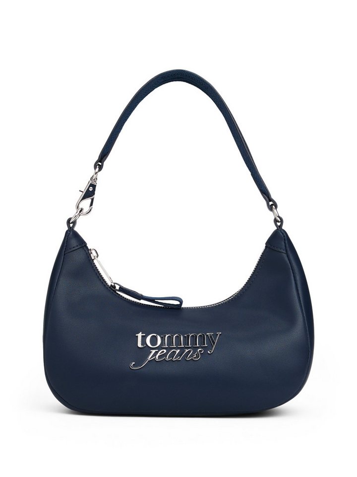 Tommy Jeans Schultertasche TJW BOLD SCRIPT SHOULDER BAG, Damen Umhängetasche, Hobobag, mit auffälligem Logo-Schmuckelement von Tommy Jeans