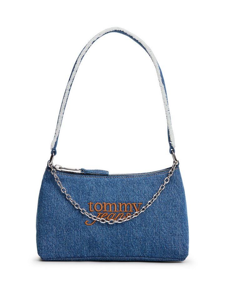 Tommy Jeans Schultertasche TJW COOL DENIM SHOULDER BAG, Damen Tragetasche, Minibag mit modischer Zierkette von Tommy Jeans