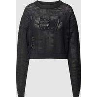 Tommy Jeans Semitransparenter Strickpullover mit Rundhalsausschnitt in Black, Größe M von Tommy Jeans