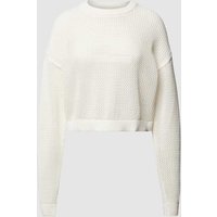 Tommy Jeans Semitransparenter Strickpullover mit Rundhalsausschnitt in Offwhite, Größe L von Tommy Jeans