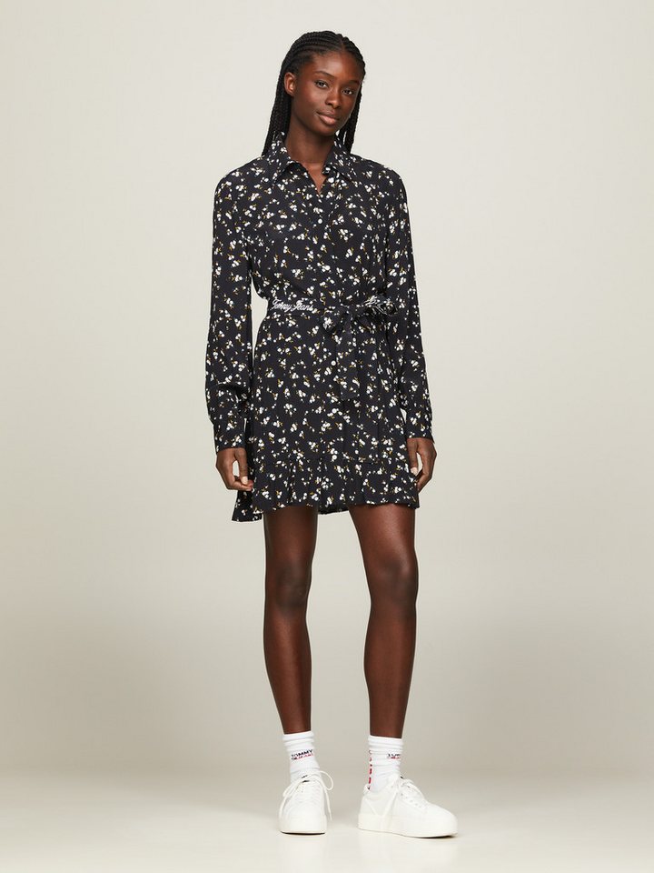 Tommy Jeans Shirtkleid TJW MINI FLORAL BELTED DRESS EXT mit Tommy Jeans Logo Schriftzug von Tommy Jeans