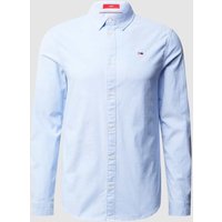 Tommy Jeans Slim Fit Freizeithemd aus Oxford in Hellblau Melange, Größe L von Tommy Jeans