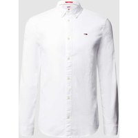 Tommy Jeans Slim Fit Freizeithemd aus Oxford in Weiss, Größe M von Tommy Jeans