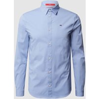 Tommy Jeans Slim Fit Freizeithemd mit Stretch-Anteil in Hellblau Melange, Größe L von Tommy Jeans