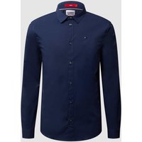 Tommy Jeans Slim Fit Freizeithemd mit Stretch-Anteil in Marine Melange, Größe L von Tommy Jeans