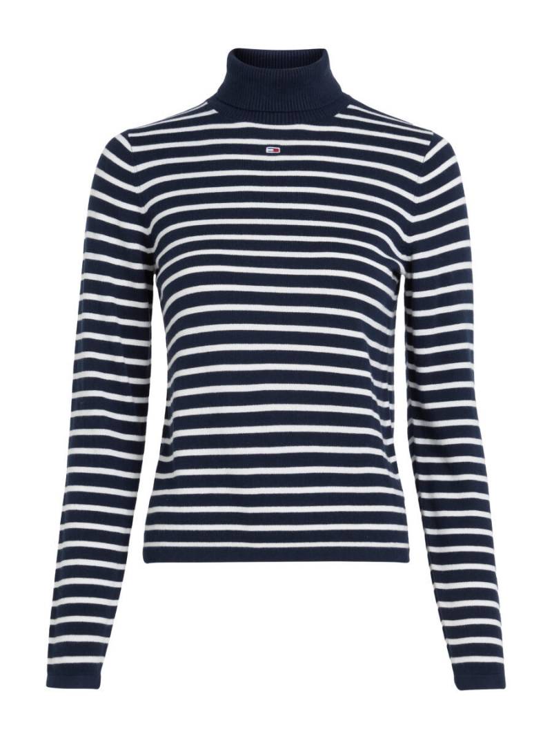 Tommy Jeans - Slim Fit Pullover mit Rollkragen blau/weiß - Gr. - XS von Tommy Jeans