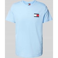 Tommy Jeans Slim Fit T-Shirt mit Label-Print Modell 'ESSENTIAL' in Hellblau, Größe XL von Tommy Jeans