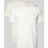 Tommy Jeans Slim Fit T-Shirt mit Label-Print im 2er-Pack in Offwhite, Größe XXL Tommy Jeans Slim Fit T-Shirt mit Label-Print im 2er-Pack in Offwhite, Größe XXL von Tommy Jeans