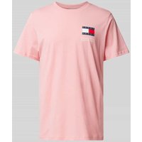 Tommy Jeans Slim Fit T-Shirt mit Label-Print in Pink, Größe M von Tommy Jeans