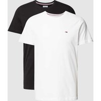 Tommy Jeans Slim Fit T-Shirt mit Label-Stitching im 2er-Pack in Black, Größe XL von Tommy Jeans