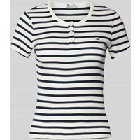 Tommy Jeans Slim Fit T-Shirt mit Label-Stitching in Marine, Größe XL von Tommy Jeans
