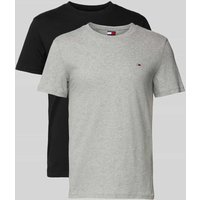 Tommy Jeans Slim Fit T-Shirt mit Logo-Stitching im 2er-Pack in Mittelgrau Melange, Größe XL Tommy Jeans Slim Fit T-Shirt mit Logo-Stitching im 2er-Pack in Mittelgrau Melange, Größe XL von Tommy Jeans