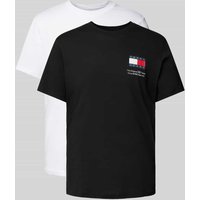 Tommy Jeans Slim Fit T-Shirt mit Logo-Stitching im 2er-Pack in Weiss, Größe S von Tommy Jeans