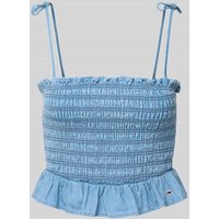 Tommy Jeans Slim Fit Top aus reiner Baumwolle in Jeansblau, Größe M Tommy Jeans Slim Fit Top aus reiner Baumwolle in Jeansblau, Größe M von Tommy Jeans