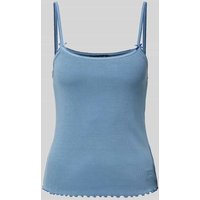 Tommy Jeans Slim Fit Top in Ripp-Optik in Rauchblau, Größe S von Tommy Jeans