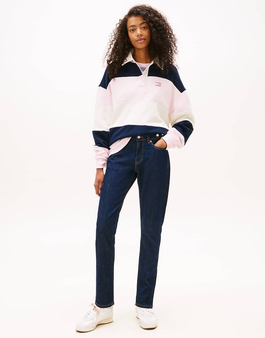 Tommy Jeans - Slim-Jeans in Dunkelblau mit mittelhohem Bund und Taillenlasche von Tommy Jeans